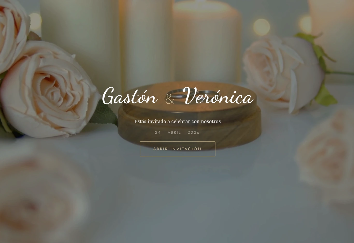 Invitación digital para boda — Gastón y Veronica