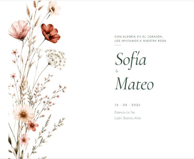 Invitación digital para boda — Sofía y Mateo
